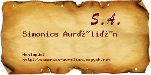 Simonics Aurélián névjegykártya